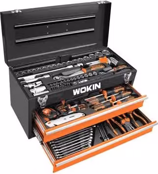 Cassetta Portautensili Metallica Wokin Kit 98 Pezzi Colore Nero