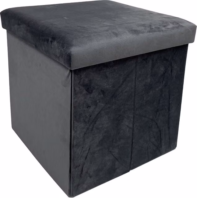 Pouf pieghevole in velluto grigio modello cube L/P/H: 40 x 40 x 40 cm