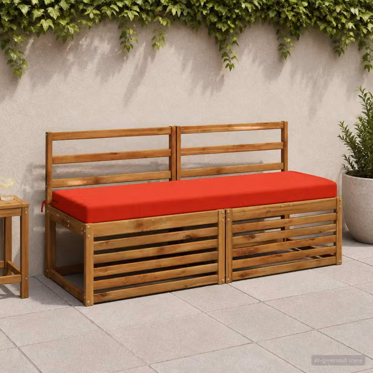 Set di 2 cuscini per panchina vidaXL SOEST in poliestere rosso con imbottitura in schiuma e coperture lavabili