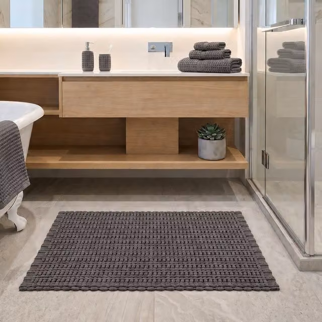 Tappeto da bagno in ciniglia KASANOVA grigio L: 50 cm, P: 80 cm