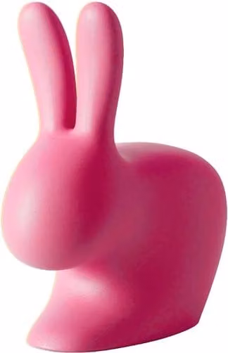 Fermaporta coniglietto Qeeboo Rabbit XS in polietilene rosa