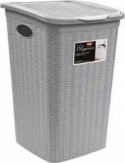 Portabiancheria Elegance Stefanplast in plastica con coperchio e maniglie Grigio 50 l