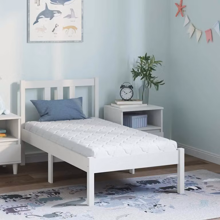 vidaXL Materasso Ibrido Bianco per Bambini in Schiuma e Fibra di Cocco L: 140 cm, P: 70 cm, H: 10,5 cm