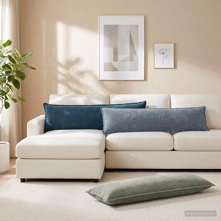 Federa HOUTEN vidaXL Blu in Tessuto Chenille e Poliestere, L: 145 cm, P: 40 cm