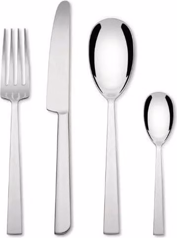 Set di posate Asta Alessi 24 pezzi in acciaio inox color argento lucido per 6 persone