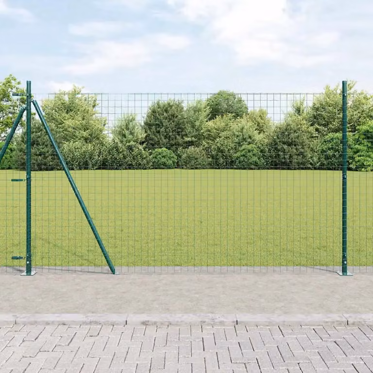 Set di 52 pali per recinzione vidaXL con base in cemento, colore verde e grigio, L/P/H: 3,2 x 3,2 x 170 cm