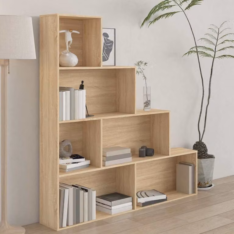 Libreria/Divisorio vidaXL in Legno Multistrato e MDF, Rovere Sonoma, L 155 cm x P 24 cm x H 160 cm