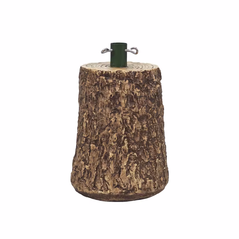 Base per Albero di Natale a Tronco Vestiamo Casa Gran Natale, Colore Marrone e Verde, H 28,5 cm x Diametro 22,5 cm