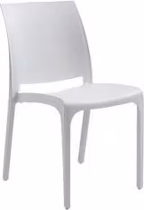 Sedia da esterno Bica in polipropilene bianca impilabile L: 46 cm, P: 54 cm, H: 80 cm
