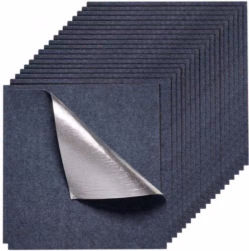 Piastrelle per Moquette VEVOR Autoadesive Grigio, Confezione da 15 Pezzi, Copertura 5,6 m2, L/P: 61 x 61 cm