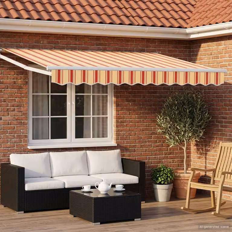 Tettuccio elettrico retrattile vidaXL multicolore con telecomando, L: 3 m x P: 2,5 m