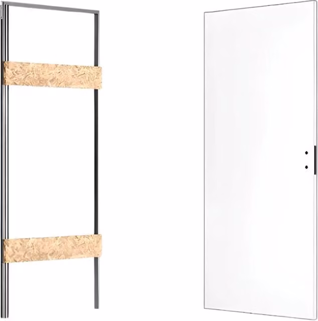 Porta battente Ermetika Xreverx filo muro reversibile con serratura magnetica in alluminio bianco L: 80 cm, H: 210 cm