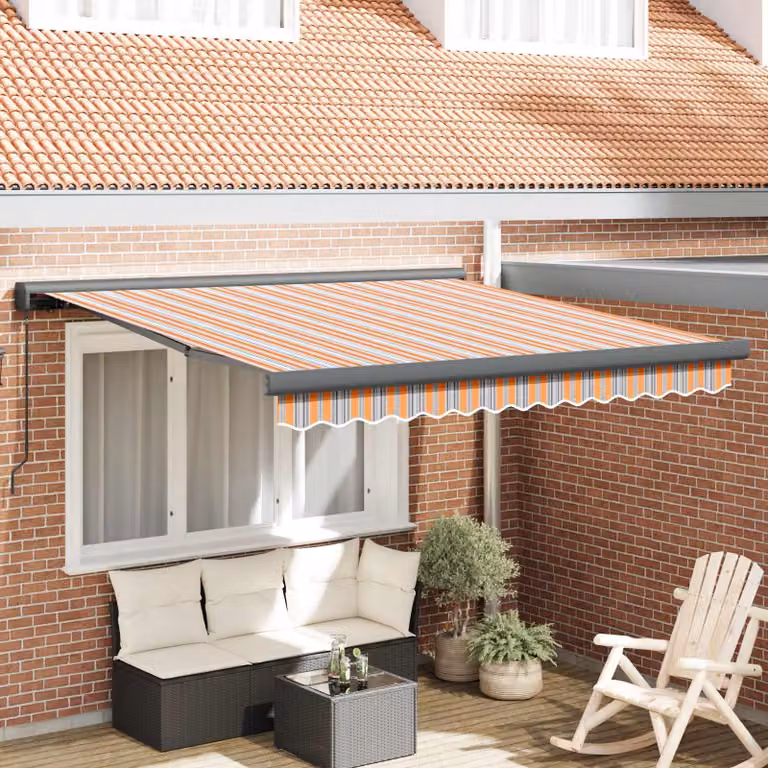 Tenda retrattile vidaXL Multicolore in poliestere e alluminio, L: 350 cm, P: 250 cm