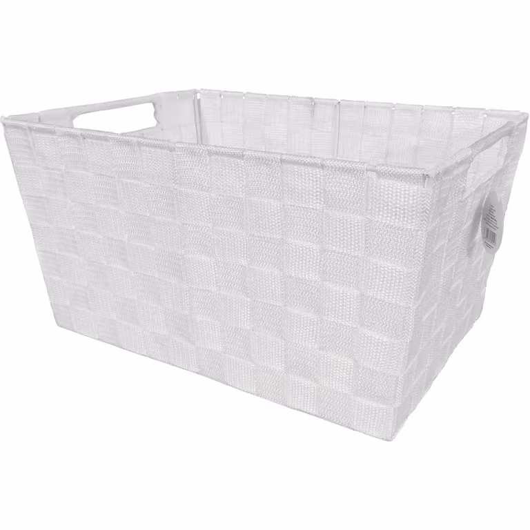 Cestino con manici Vestiamo Casa in plastica bianca H: 18 cm, L: 35 cm, P: 25 cm