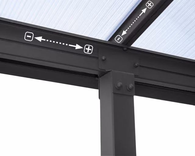 Pergola addossata Palram Olympia in alluminio e policarbonato grigio L: 3 m, P: 9,8 m