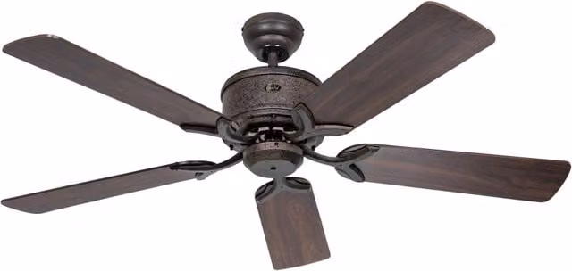 Ventilatore a soffitto CasaFan ECO ELEMENTS 132 senza luce, Colore Marrone con pale in Noce e Faggio