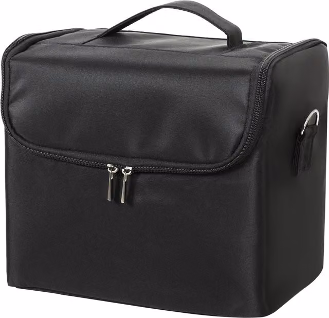 Beauty Case da Trucco HOMCOM con 4 Contenitori Rimovibili, Tracolla e Maniglia, Nero