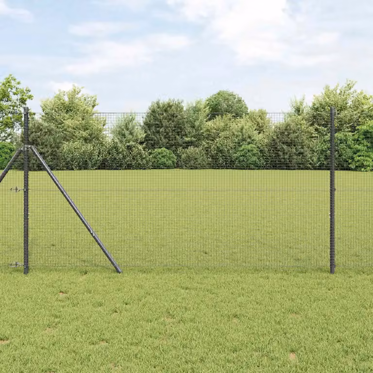 Recinzione a rete saldata vidaXL in acciaio e PVC Grigio, da fissare a terra, L: 120 cm, H: 50 cm