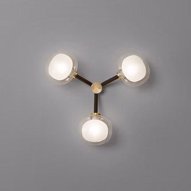 Plafoniera e applique Tooy Nabila 552.73 in vetro trasparente e metallo con design moderno a sfera