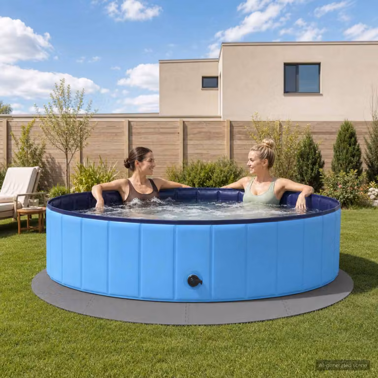 Set di 16 tappetini per piscina rotondi vidaXL in schiuma EVA grigi, Ø 235 cm