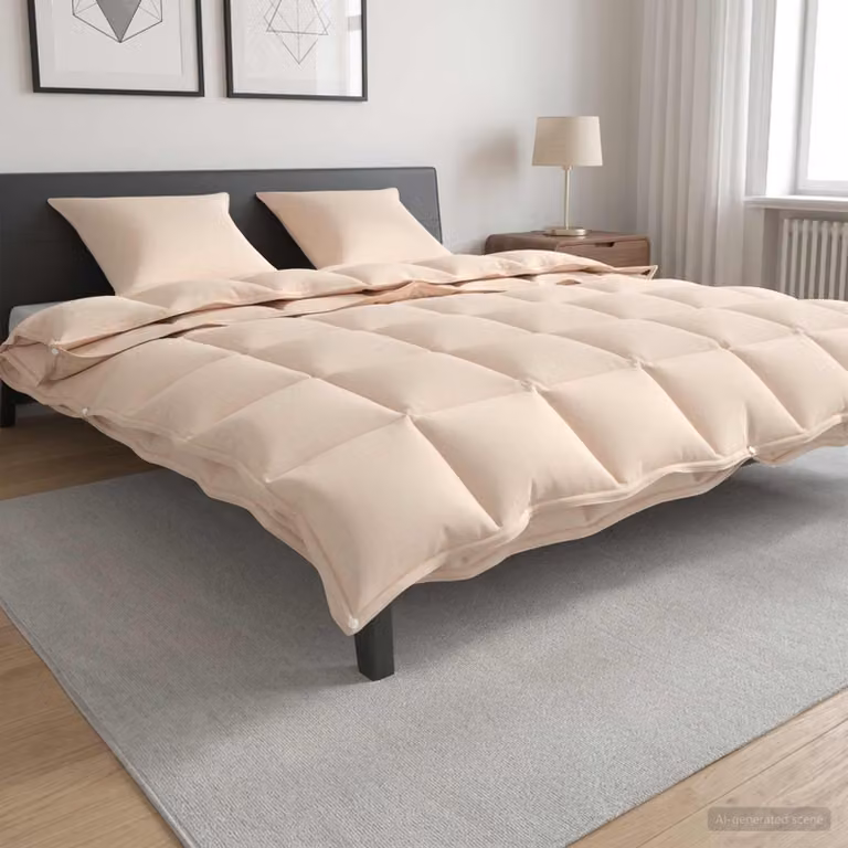 Piumone per tutte le stagioni vidaXL in fibra di Kapok e cotone, Beige, L 240 x P 220 cm