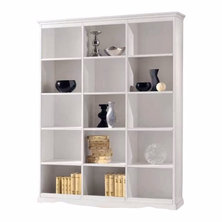 Libreria a giorno classica in legno bianco Mobili 2G L/P/H: 156 x 38 x 205 cm