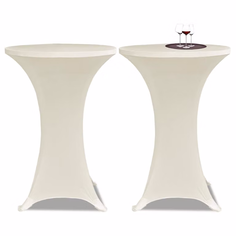 Set di 2 copritavoli vidaXL in tessuto elasticizzato beige, diametro 70 cm