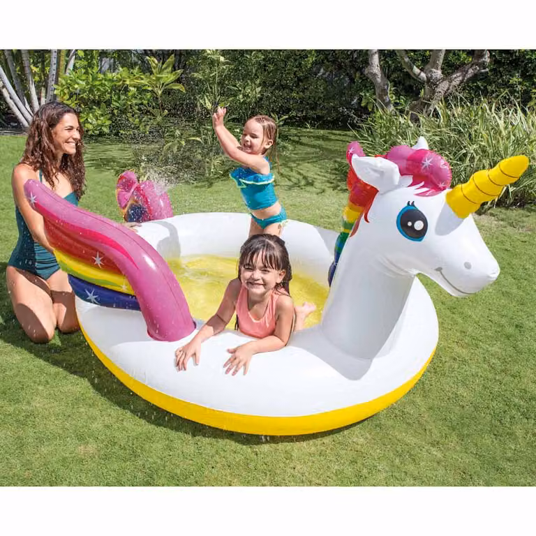 Piscina gonfiabile con spruzzo Intex Unicorn multicolore L: 272 cm, P: 193 cm, H: 104 cm