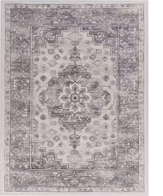 Tappeto Sami grigio lavabile e antiscivolo in poliestere L: 160 cm, P: 220 cm