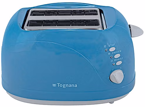 Tostapane Tognana Iridea Blu con pinze in acciaio inox, 750W, 6 livelli di doratura e 4 funzioni