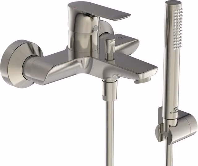 Rubinetto per vasca a muro Concept Air con getto laminare IDEAL STANDARD argento spazzolato