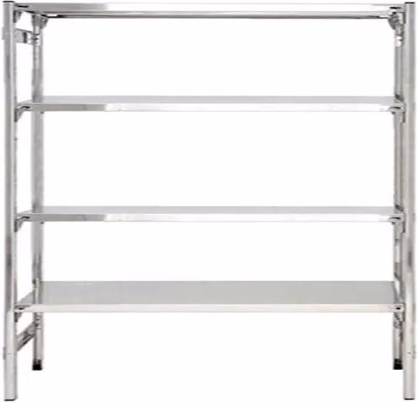Scaffale professionale Castellani Shop in acciaio inox color argento con ganci per prodotti freschi L/P/H: 200 x 60 x 200 cm