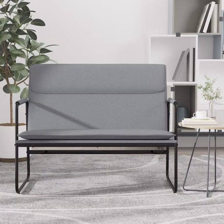 Panca moderna vidaXL in tessuto grigio per soggiorno L: 100 cm, P: 64 cm, H: 80 cm