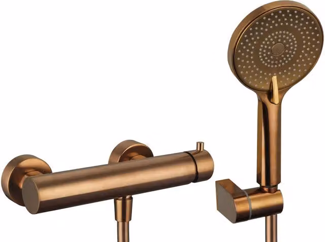 Miscelatore doccia incasso DUCHA Lazio in ottone color ottone spazzolato e bronzo con tecnologia water saving