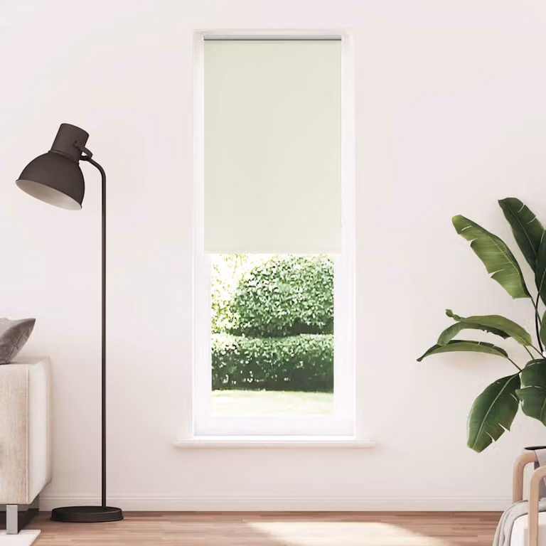 Tenda a Rullo Oscurante vidaXL in Poliestere, Colore Bianco, L: 80 cm, H: 230 cm