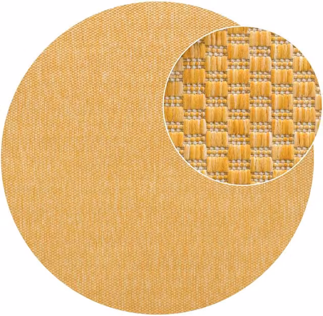Tappeto rotondo Venezia giallo per interni ed esterni, Diametro: 200 cm