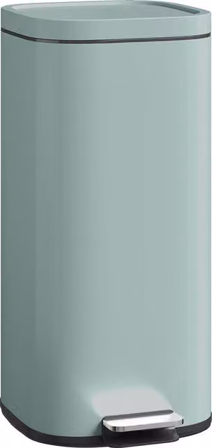 Pattumiera da cucina HOMCOM a pedale con coperchio soft-close e fermo apertura, verde, 30 L