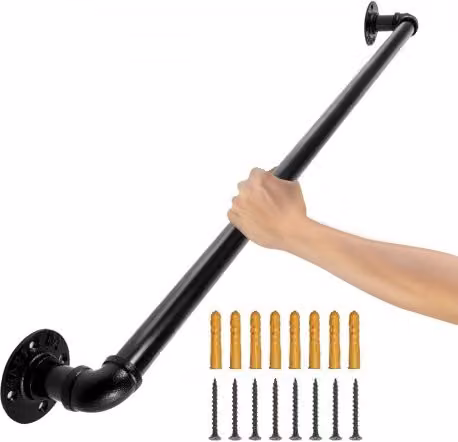 Corrimano VEVOR in acciaio inossidabile nero opaco per scale interne ed esterne, montaggio a parete, Lunghezza: 90 cm