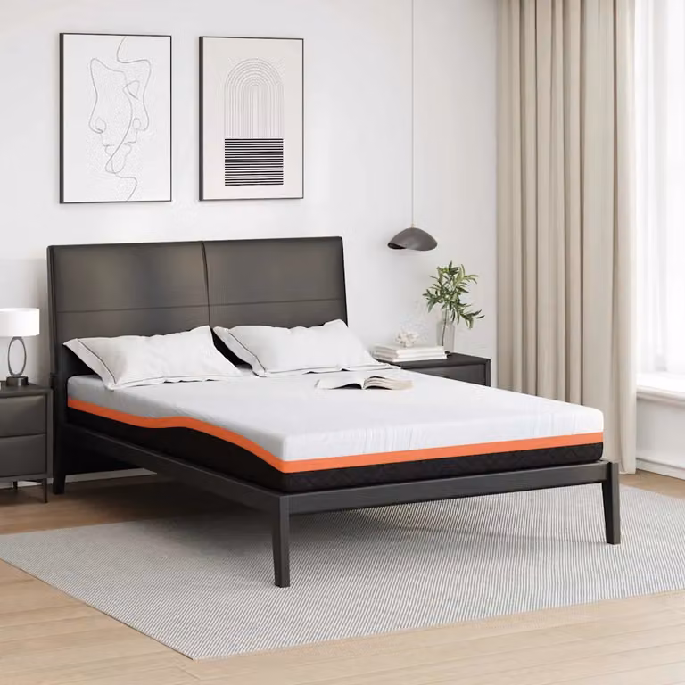 Materasso vidaXL in gel con tessuto Jacquard bianco e nero, L: 140 cm, P: 200 cm, H: 20 cm