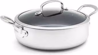 GreenPan Premiere Padella per friggere Gourmet con rivestimento in ceramica Thermolon Infinity Pro e coperchio in vetro, Diametro: 26 cm, Colore: Argento