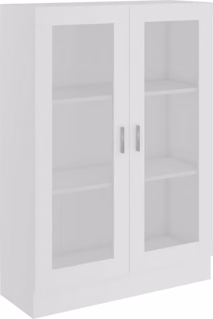 Vetrina classica HELLOSHOP26 in legno composito bianco con ante in vetro, L 82,5 cm x P 30,5 cm x H 115 cm