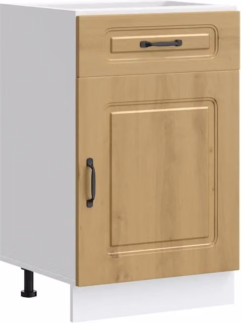 Mobile da cucina HELLOSHOP26 con ante e cassetto in composito marrone L/P/H: 50 x 46 x 81,5 cm
