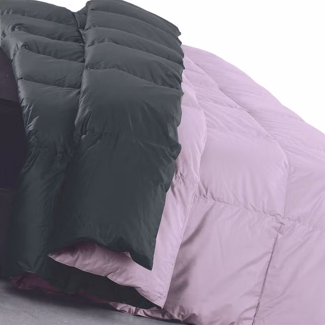 Trapunta bicolore Sakura DaunenStep in piuma e cotone, traspirante e anallergica, multicolore blu