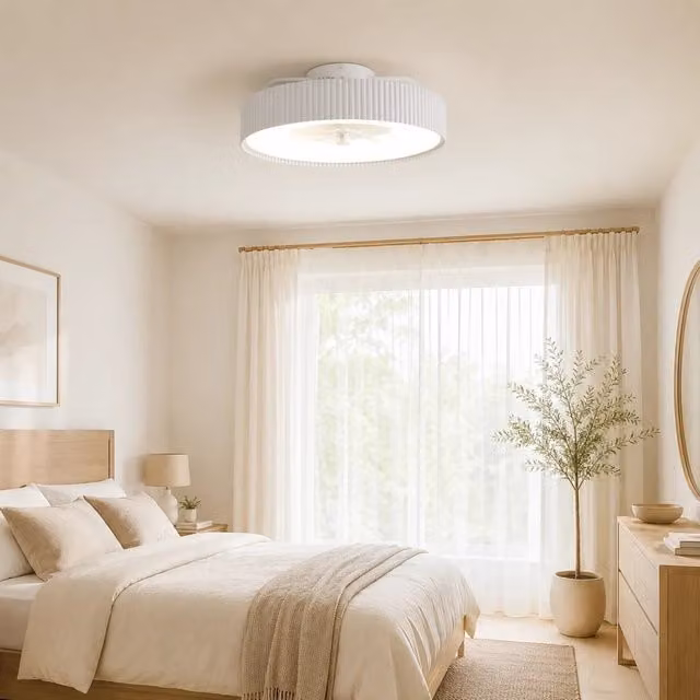 Ventilatore da soffitto con luce LED e telecomando THOMSON LILA bianco e trasparente