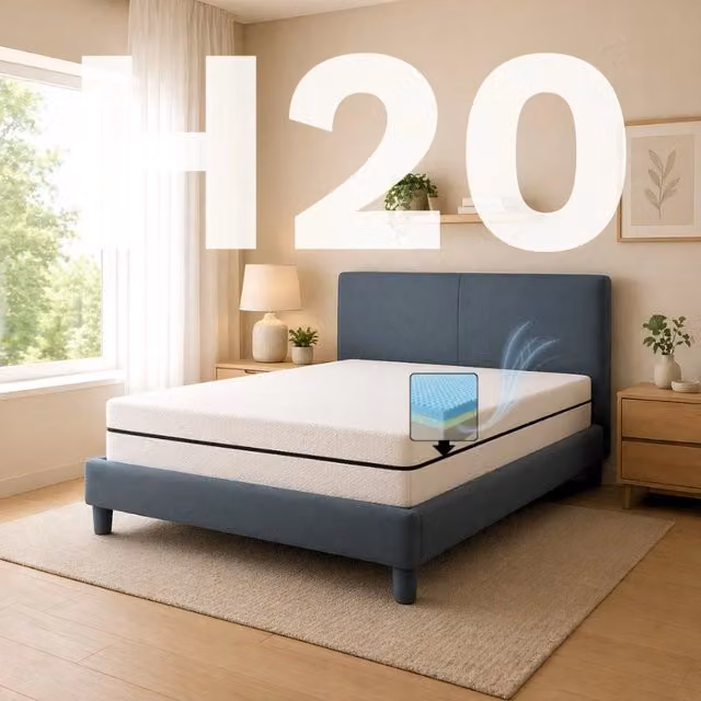 Materasso Singolo in Memory Foam Comfy Line con 7 Zone Differenziate Ortopediche e Rivestimento in Cotone Bianco L/P/H: 110 x 195 x 20 cm