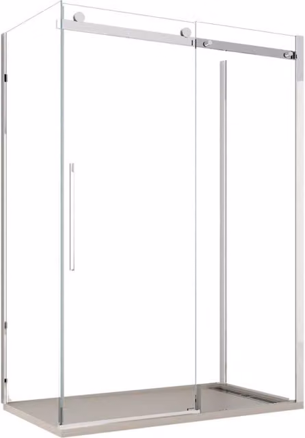 Box doccia Olimpo Docce a tre lati con porta scorrevole trasparente, forma a U rettangolare, vetro da 8 mm con trattamento anticalcare, H 195 cm x L 130 cm x P 90 cm