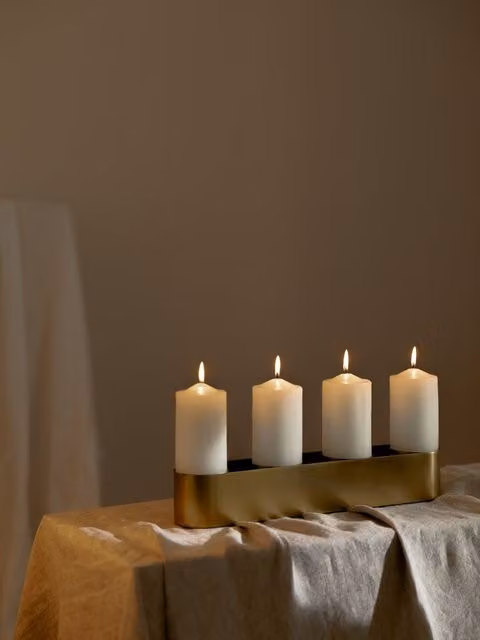 Portacandele da tavolo Gili Kenay Home, colore oro, design moderno per candele lunghe
