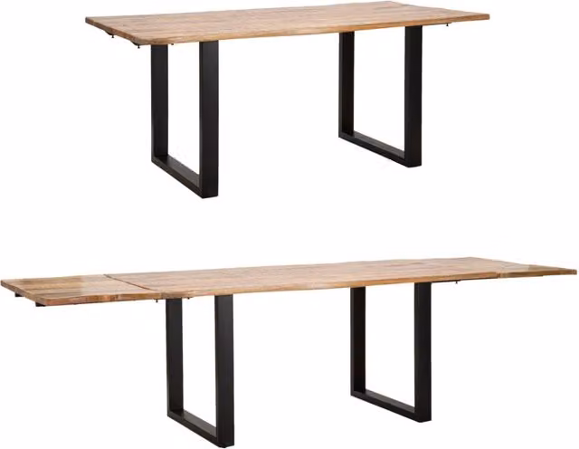 Tavolo da Pranzo Estensibile Edge Mauro Ferretti in Legno di Mango Marrone L: 180 cm, P: 90 cm, H: 77 cm
