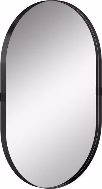 Specchio da parete decorativo HOMCOM in vetro temperato e alluminio, design moderno rettangolare, colore nero, 60 x 90 cm