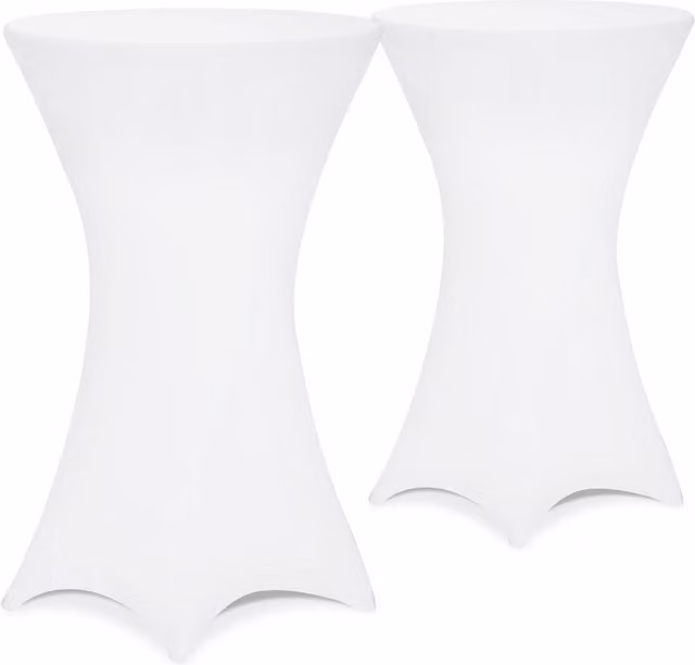 Set di 2 copritavolo da bar Detex Bianco Ø70 cm in poliestere ed elastane lavabile